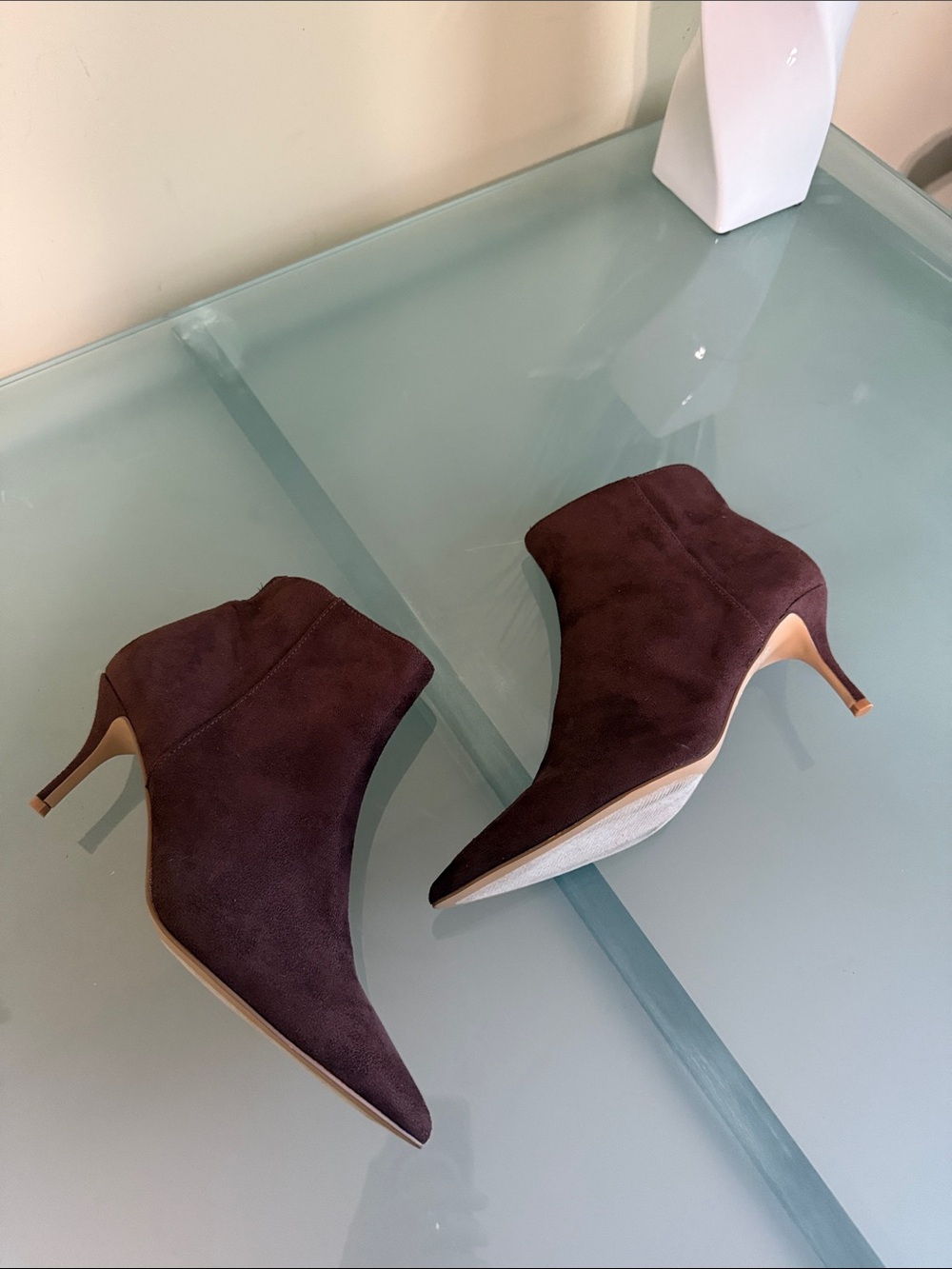 Charles David Brown Kitten Heel Ankle Boots Pointed Toe Ankle Boots Size 8.5